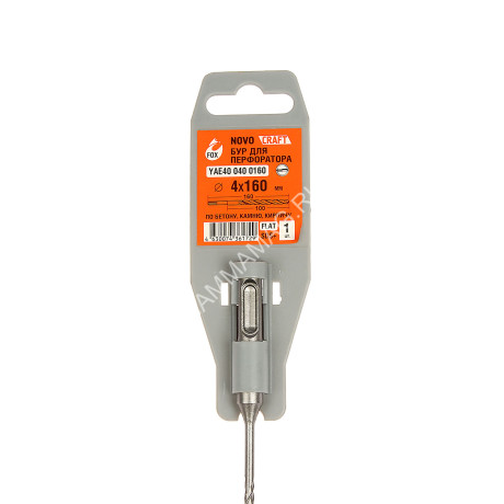 Бур по бетону 4*160мм SDS-plus 2 грани (YAE400400160) Novocraft *1