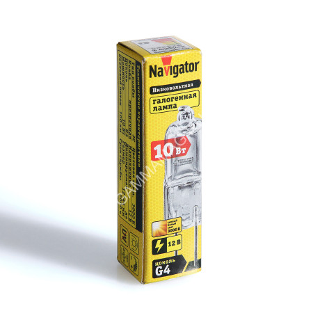 Лампа накаливания галогенная капсульная 10W-12V G4 JC Navigator 94209 *1/20/100