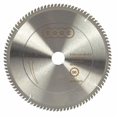Диск пильный 250*30/25.4мм 96 зубьев по алюминию (810010029) EDGE PATRIOT *1/10