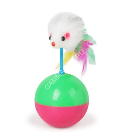 Игрушка (PerseiLine) Мышь-неваляшка для кошек, 6х11см