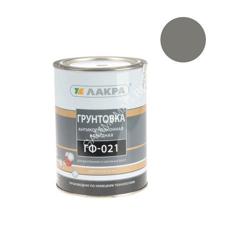 Грунтовка ГФ-021 серая 1 кг Лакра *10/590