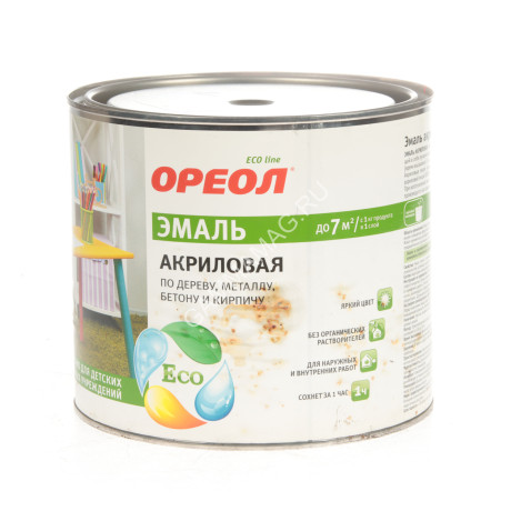 Эмаль акриловая красная 1,9 кг Ореол *1/6/210