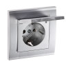 Розетка "Бриллиант" СП 1-мест. серебро с/з с крышкой 16А IP20 UNIVersal 7949896 *10/100