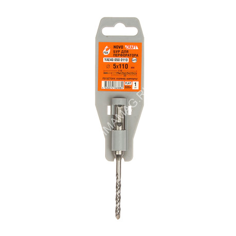 Бур по бетону 5*110мм SDS-plus 2 грани (YAE400500110) Novocraft *1/10/50