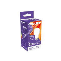 Лампа светодиодная 20W Е27 груша 4К нейтральный Старт LEDGLSE27 20W 40 ПР *10/100