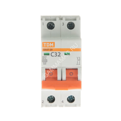 Авт.выкл. TDM ВА 47-29 32А/2П SQ0206-0096 *6/60