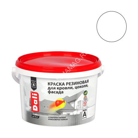 Краска резиновая для кровли цоколя фасада 3 кг DALI База А*1/12/120