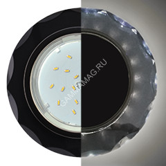 Светильник встраиваемый GX53 H4 LD5313 Ecola Glass Стек Круг с подс.черн хром SP53RCECH *10/30