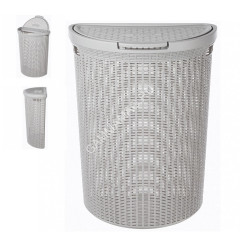 Корзина для белья пластм. 45л "Eco style" 460х265х610мм Св.-Серый арт.431217630 ("Бытпласт") *1/5