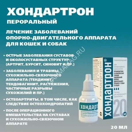 Хондартрон (Хелвет) заболевания опорно - двигательного аппарата, 20мл пероральный раствор (ЛИЦЕНЗИЯ)