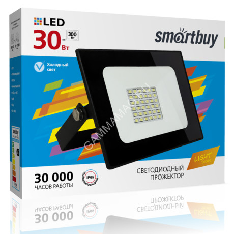 Прожектор светодиодный 30Вт 6,5К IP65 Smarbuy-30W-6500K-IP65 LIGHT *1/80