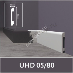Плинтус напольный Солид 1 UHD 05/80 белый 2,0м *12