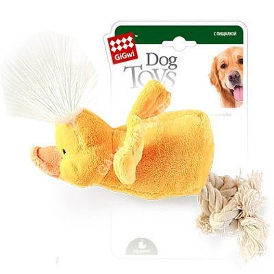 Игрушка (GiGWi) 75052 Утка с пищалкой 15см для собак, серия CATCH & FETCH