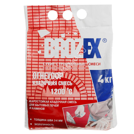 Смесь кладочная Огнеупор 4 кг BROZEX *5/150
