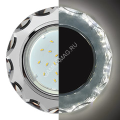 Светильник встраиваемый GX53 H4 LD5313 Ecola Glass Стекло Круг с подсв. хром SM53RCECH *10/30