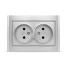 Розетка "Бриллиант" СП 2-мест. серебро б/з 16А IP20 UNIVersal 7949766 *10/100