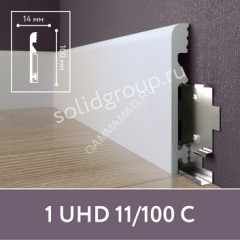 Плинтус напольный Солид 1 UHD 11/100 белый 2,0м *10 (клипса КА527)