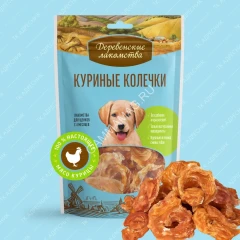 Деревенские лакомства 0,09кг куриные колечки для щенков для собак (79711274)