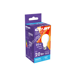 Лампа светодиодная 20W Е27 груша 6,5К холодный Старт LEDGLSE27 20W 65 ПР *10/100