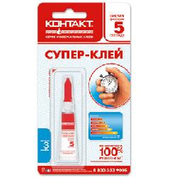 Клей 1г супер-клей КОНТАКТ 23106 (12 на карте) *12/576