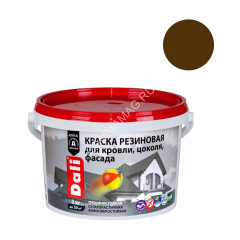 Краска резиновая для кровли цоколя фасада коричневая 3 кг DALI *1/12/120