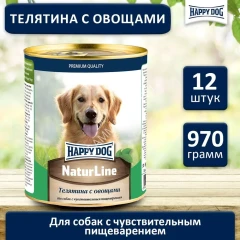 Happy Dog Natur Line 0,97кг телятина, овощи консервы для собак (740971)
