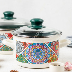 Кастрюля эмалированная "Султана" 4,75л d24см Стекл.кр. 3154 ("МЕТРОТ" Сербия) *1/4
