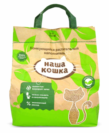 Наполнитель (Наша кошка) Нейтральный 10л ( 4,2 кг) Тофу растительный комкующийся для кошек