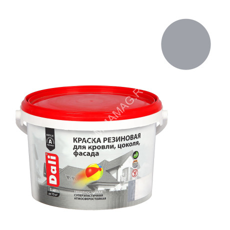 Краска резиновая для кровли цоколя фасада серая 3 кг DALI *1/12/120