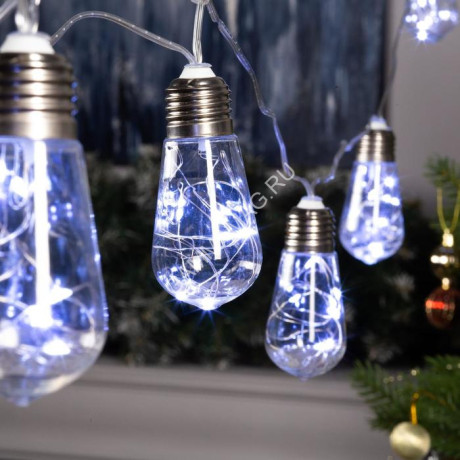 Гирлянда Нить 3м 80LED белый Лампа прозрачная нить IP20 6929847 *1/60