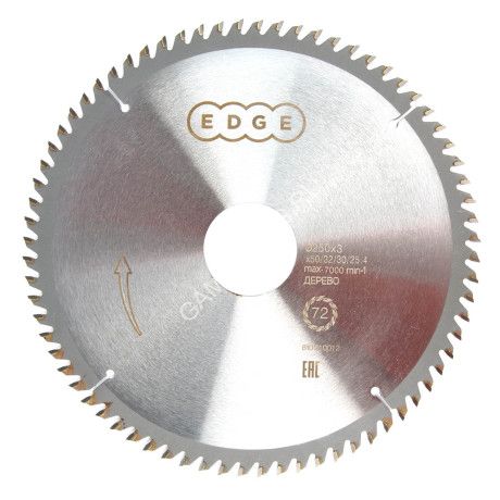 Диск пильный 250*50/32/30/25,4мм 72 зубьев по дереву (810010012) EDGE PATRIOT *1/10
