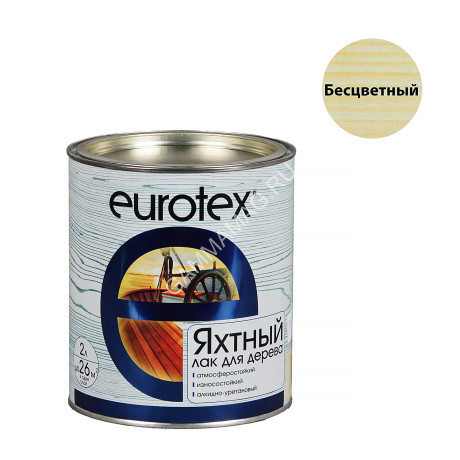 Лак алкидно-уретановый яхтный глянцевый 2 л Eurotex *1/3/192