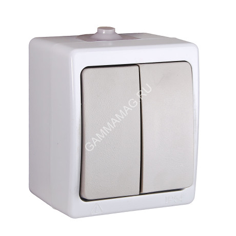 Выключатель "Вуокса" ОП 2кл. белый 10А IP54 TDM SQ1803-0002 *10/100