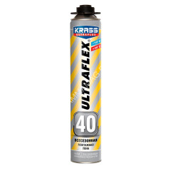 Пена монтажная профес. 1000мл/700гр всесезонная KRASS ULTRAFLEX выход до 40 л *1/12/504