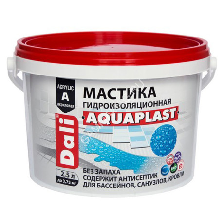 Мастика акриловая гидроизоляционная голубая 2,5 л Аквапласт ДАЛИ *1/4/120