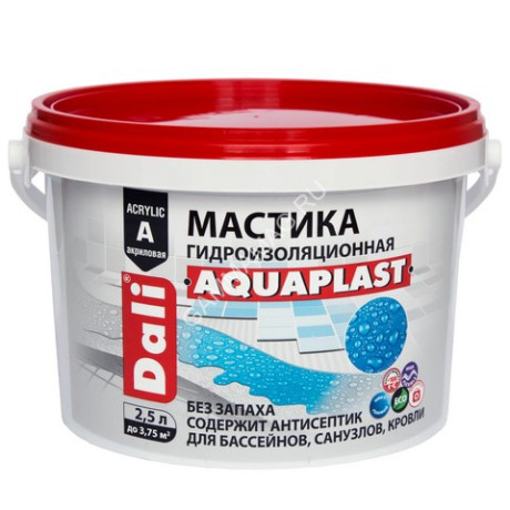Мастика акриловая гидроизоляционная голубая 2,5 л Аквапласт ДАЛИ *1/4/120