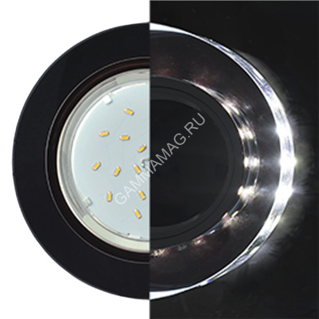 Светильник встраиваемый GX53 H4LD5310 Ecola Glass Стекл Круг с подсв.черн.хром SP53RNECH *10/30