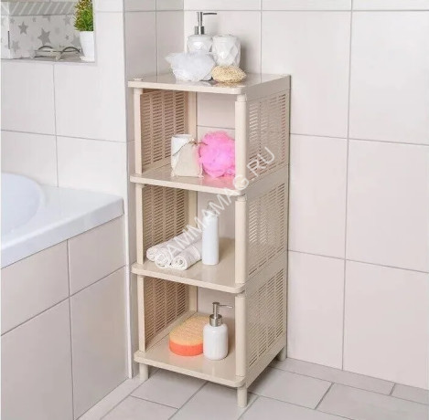 Этажерка пластм. "Лайт" 4 полки 86х32,7х31,5см Слон.кость М7557 (ЗПИ "Альтернатива") *1/2