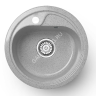 Мойка из искусственного камня круглая серая глянцевая AG1C3 450*190мм AGATA *1