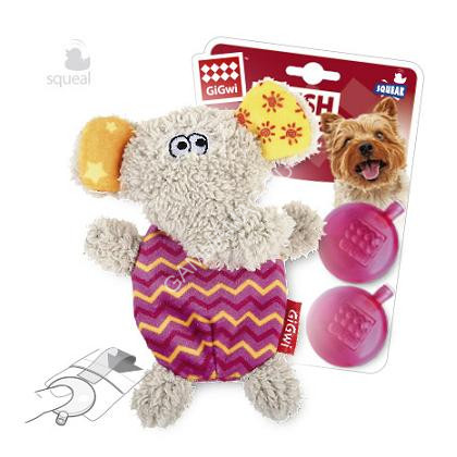 Игрушка (GiGWi) 75302 Слон со сменными пищалками 13см для собак, серия PLUSH FRIENDZ