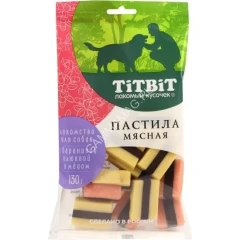 TiTBiT 0,13кг пастила мясная с бараниной клюквой и медом для собак