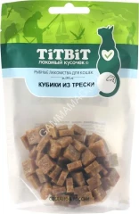 TiTBiT 0,06кг рыбные лакомства Кубики из трески для кошек