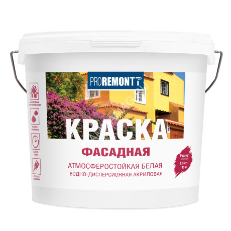Краска акриловая фасадная 6,5 кг Проремонт *1/72