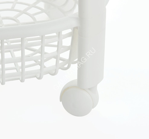 Этажерка пластм. 3 секции-лотка на колесиках 57х46х26см Белая М2730 ("М-Пластика") *1/4