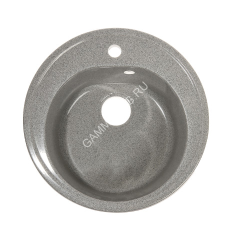 Мойка из искусственного камня круглая серая глянцевая AG7C3 500х180 AGATA *1