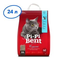 Наполнитель (Pi-Pi-Bent) 10кг Classic (бумажный крафт-пакет) комкующийся для кошек