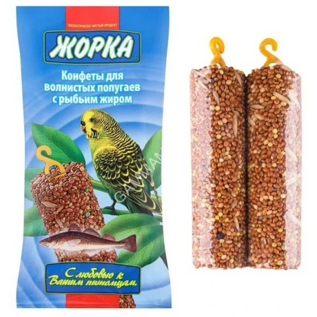 Жорка 0,1кг конфеты рыбий жир для попугаев (2шт)