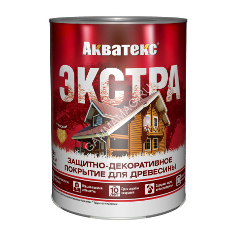 Защитно-декоративное покрытие для древесины алкидное тик 0,8 л Акватекс-ЭКСТРА *1/6/576