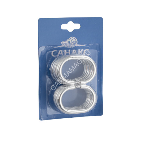 Кольца д/штор "Санакс" пластик, хром 12шт в блистере 75002 *1/100