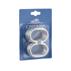 Кольца д/штор "Санакс" пластик, хром 12шт в блистере 75002 *1/100